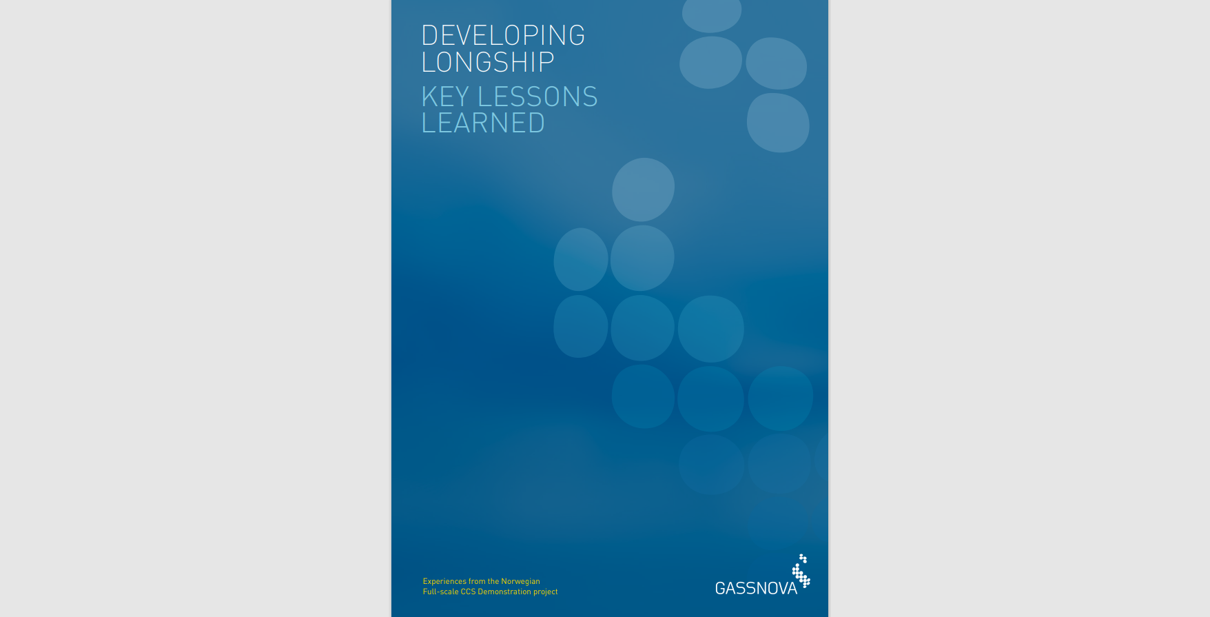 Skjermbilde av forsiden til rapporten Developing Longship, Key Lessons Learned. Foto