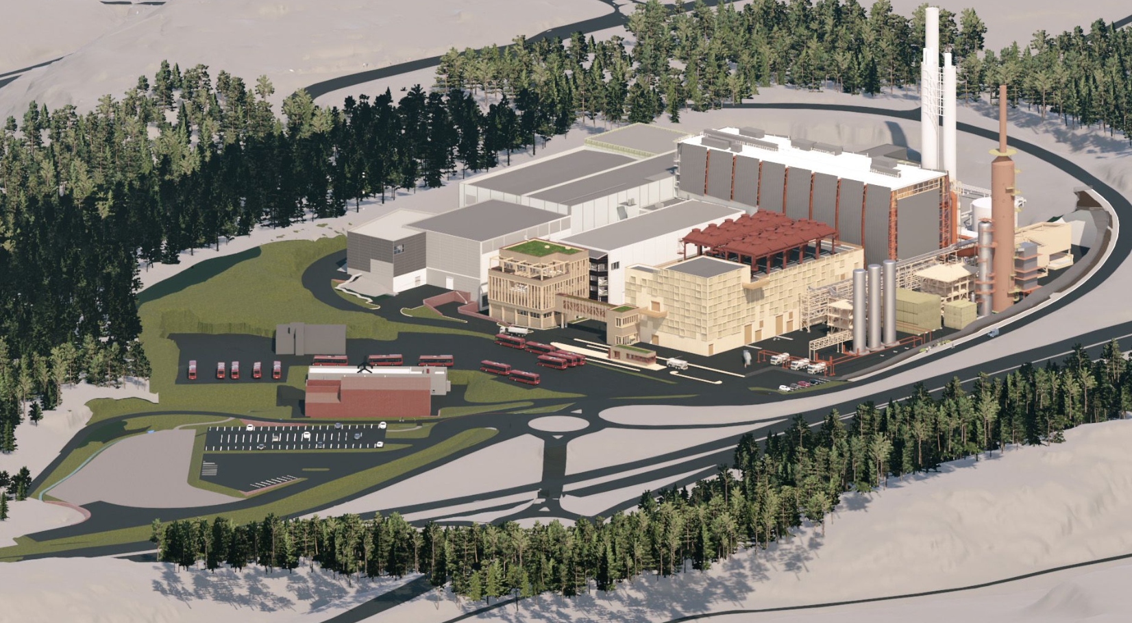 Illustrasjon av Oslo CCS, Klemstsrud. Illustrasjon